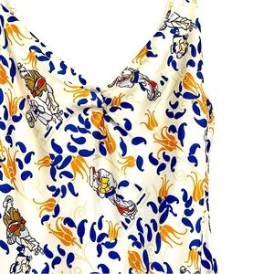 Zara Asian inspired floral slip midi camisole dress medium